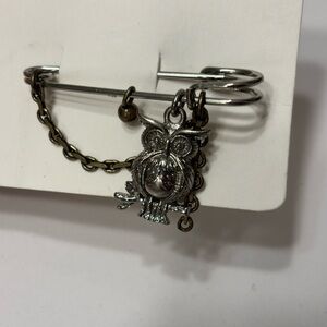 J. Crew Safety Pin Owl Brooch